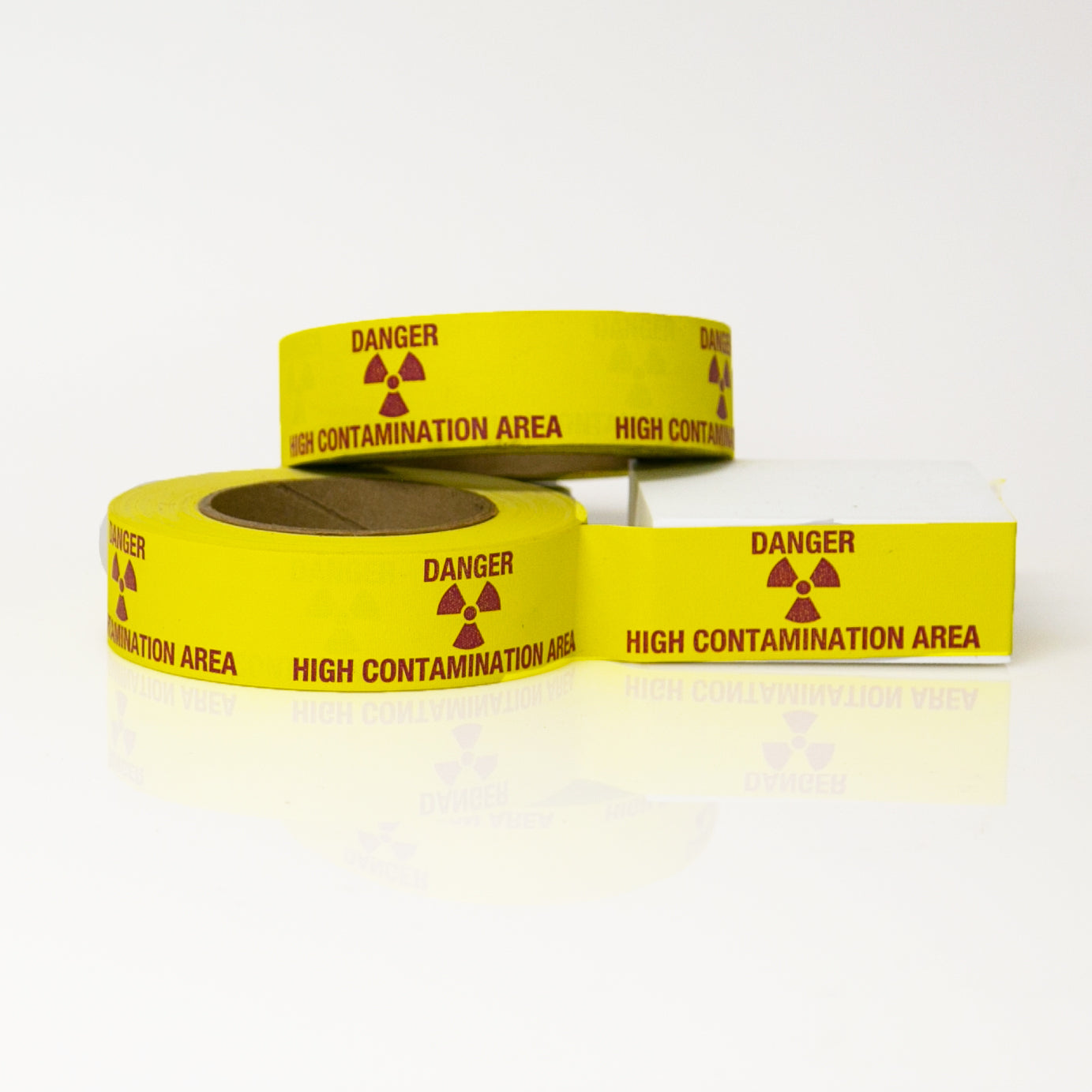 Danger High Contamination Area with Rad Symbol 1 1/2" x 36 yards