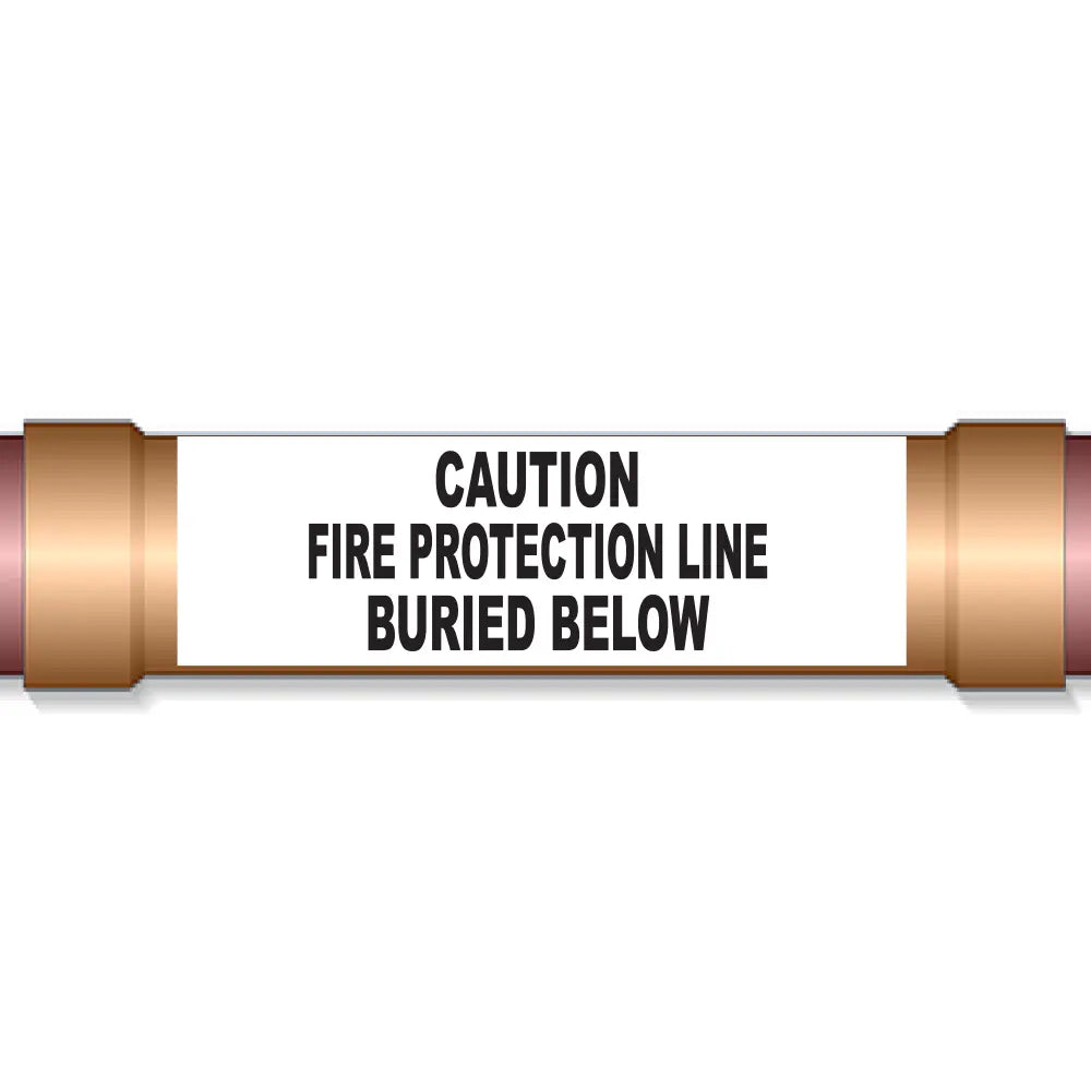 Underground Pipe Marking Tape CAUTION FIRE PROTECTION LINE BURIED BELOW – 6″ Wide x 1,000 Roll