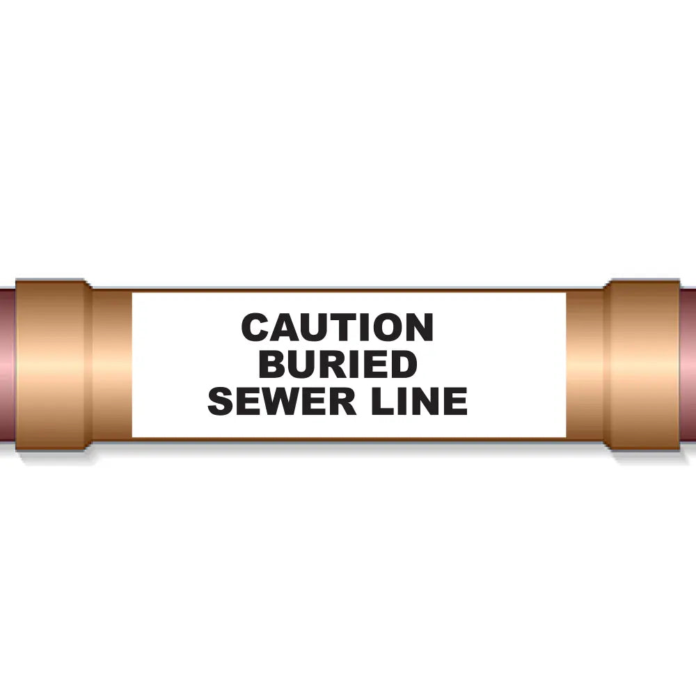 Underground Pipe Marking Tape CAUTION BURIED SEWER LINE – 6″ Wide x 1,000 Roll