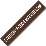 BARRICADE TAPE CAUTION: FORCE MAIN BELOW WHITE