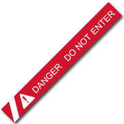 BARRICADE TAPE DANGER DO NOT ENTER RED (WITH STRIPE AND CRITICAL WARNING SYMBOL)
