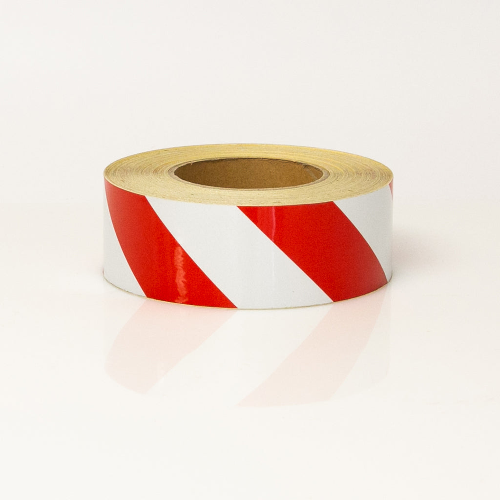 REFLECTIVE STANDARD GRADE TAPE - RED & WHITE STRIPED