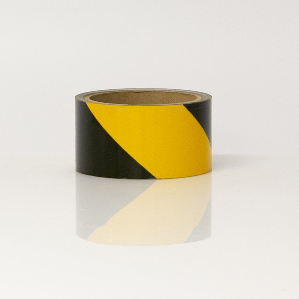 REFLECTIVE STANDARD GRADE TAPE - YELLOW & BLACK STRIPED