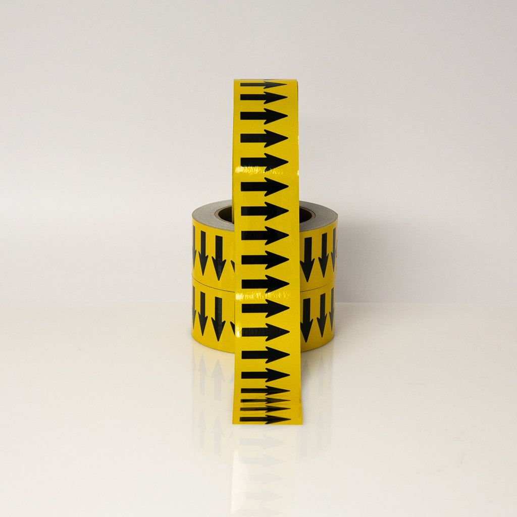 REFLECTIVE DIRECTIONAL FLOW ARROW TAPE - BLACK/YELLOW
