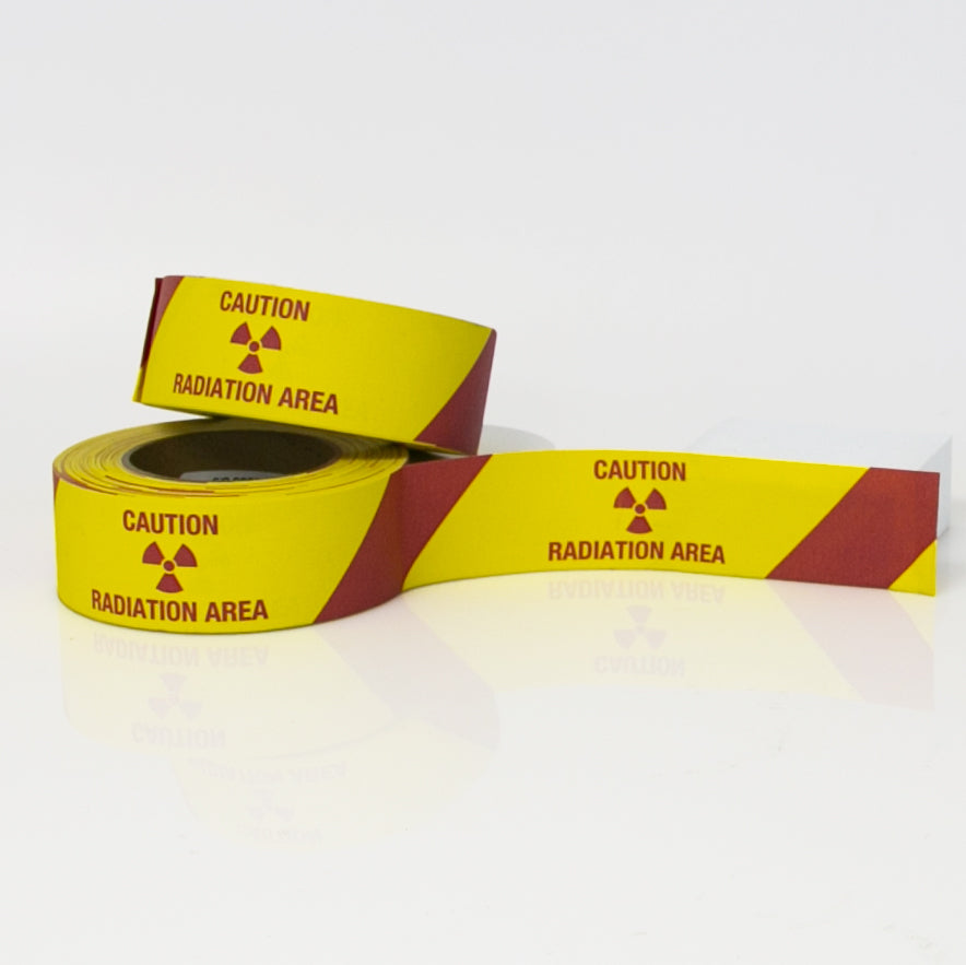 Caution Radiation Area with Rad Symbol and Stripe 2" X 36 yards