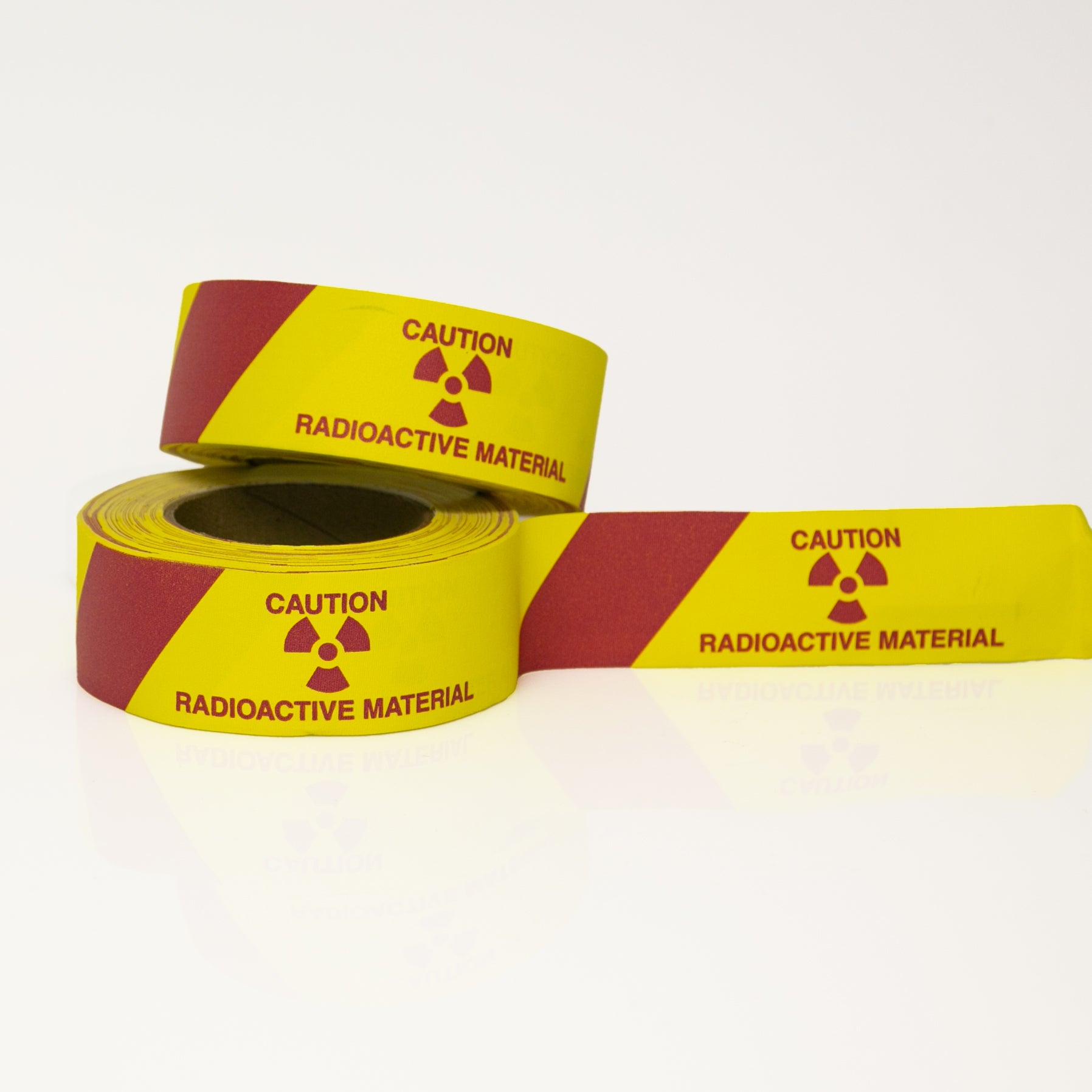 Caution Radioactive Material with Rad Symbol & Stripes 2" x 36 yards