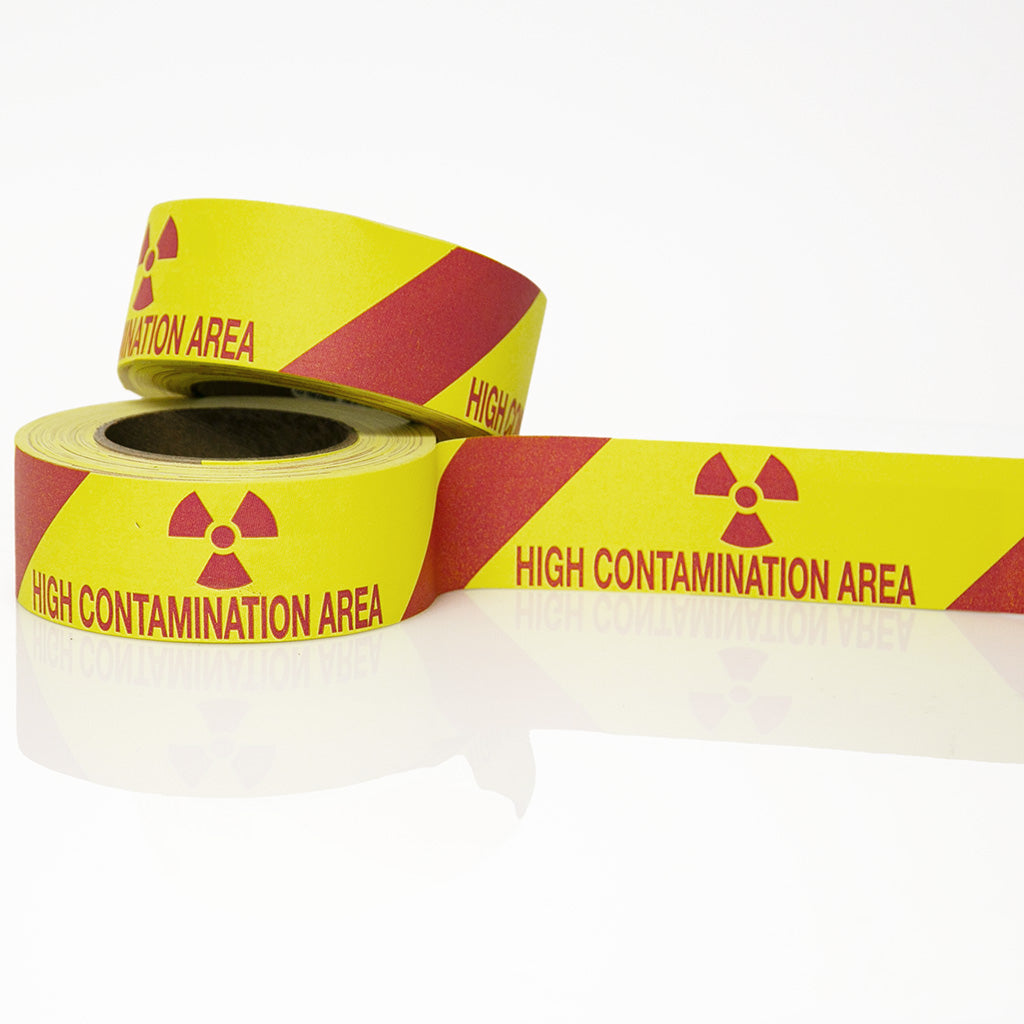 High Contamination Area with Rad Symbol and Stripe 2" x 36 yards