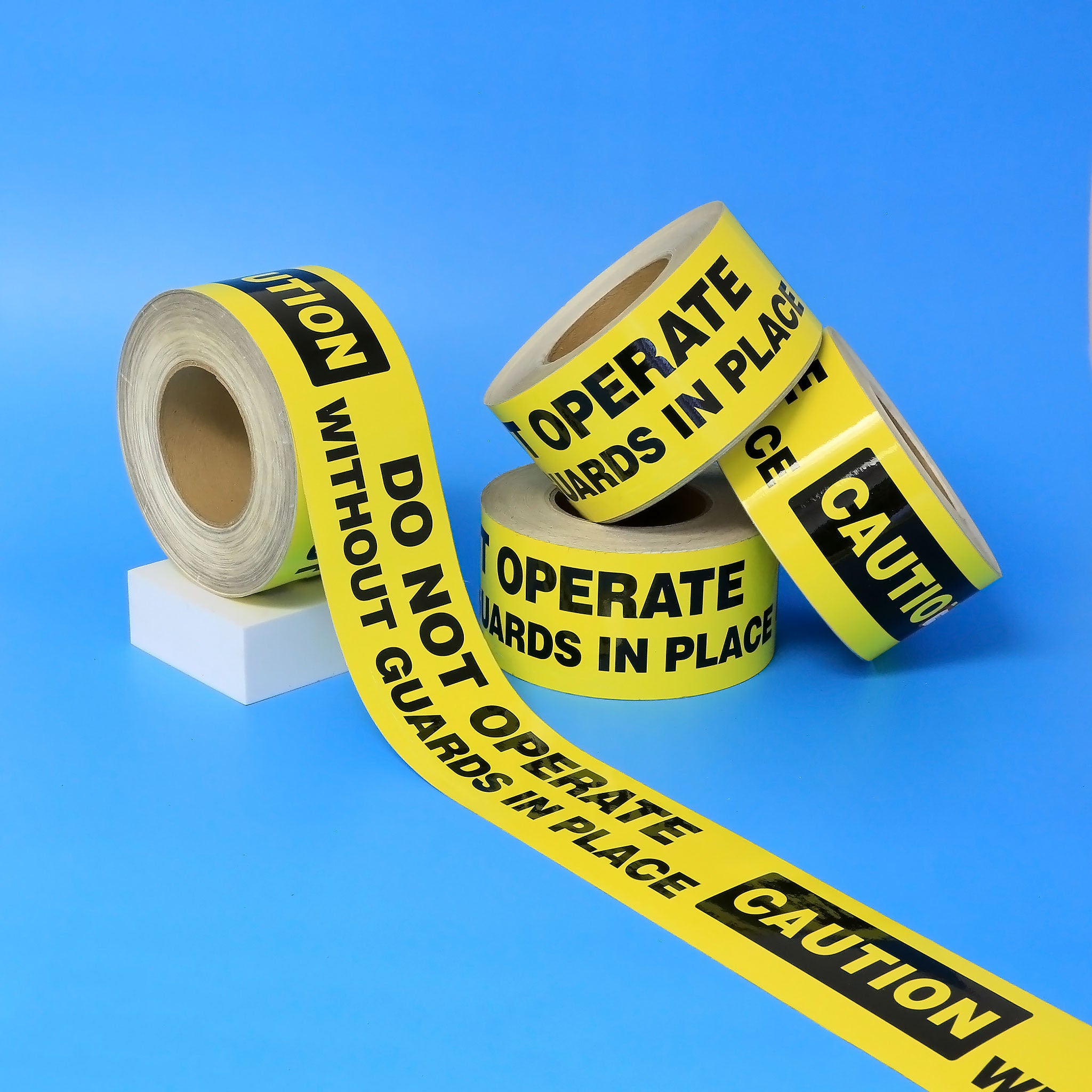 Facility Marking - CAUTION DNO WITHOUT GUARDS IN PLACE Tape - 3"X200'