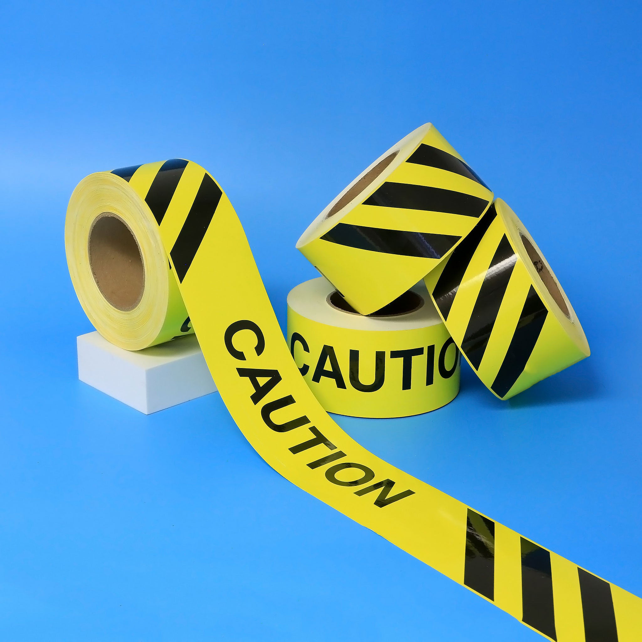 Facility Marking - CAUTION WITH STRIPES Tape - 3"X200'