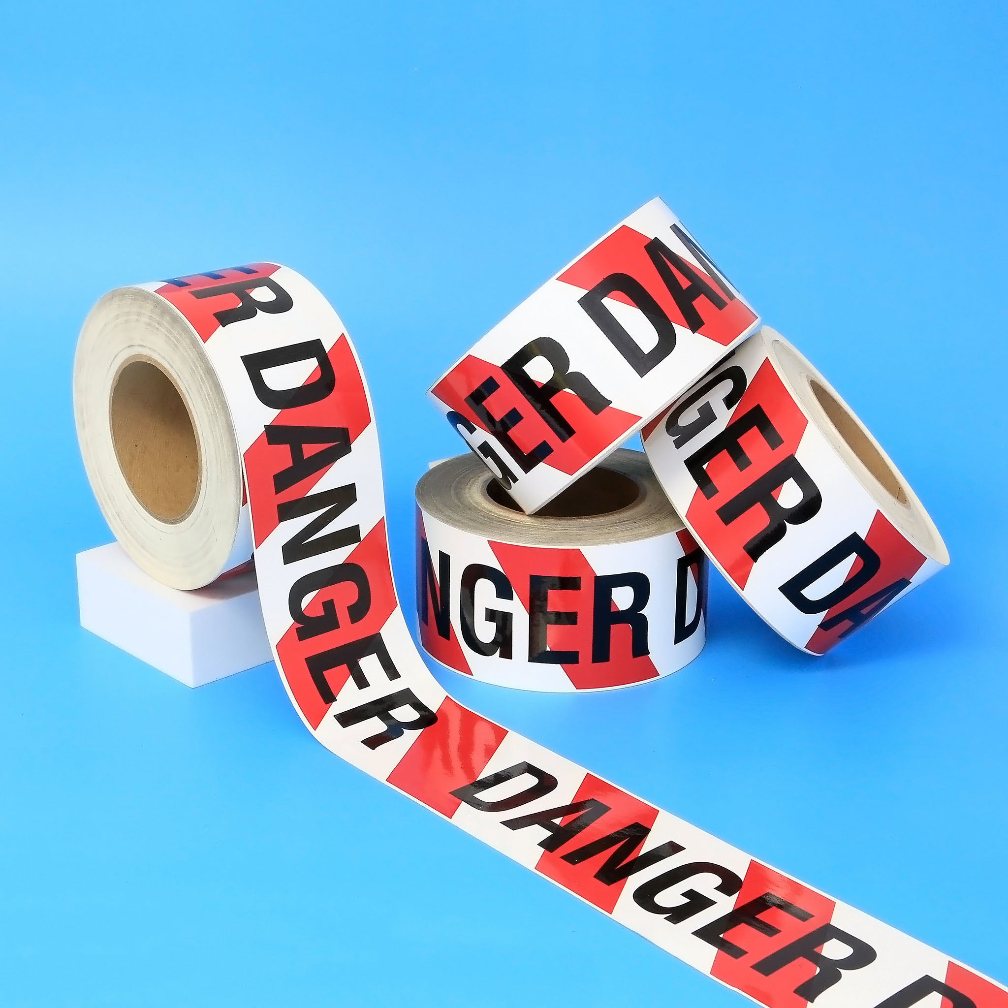 Facility Marking -DANGER-DANGER WITH STRIPES Tape - 3"X200'