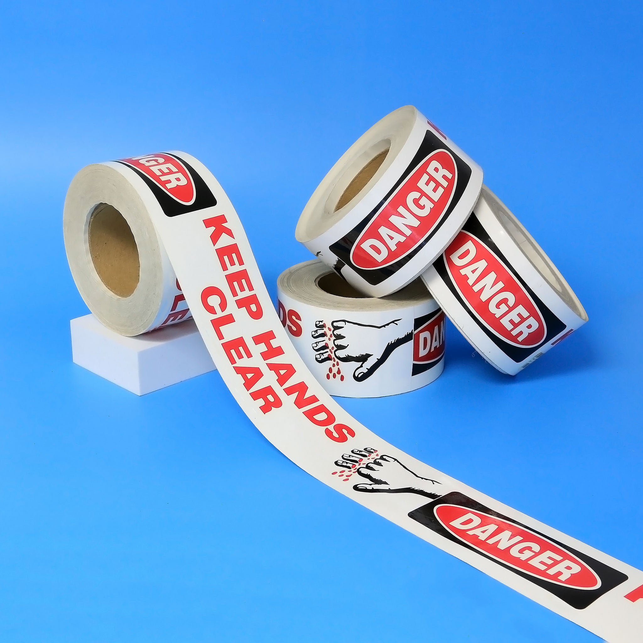 Facility Marking - DANGER KEEP HANDS CLEAR Tape - 3"X200'
