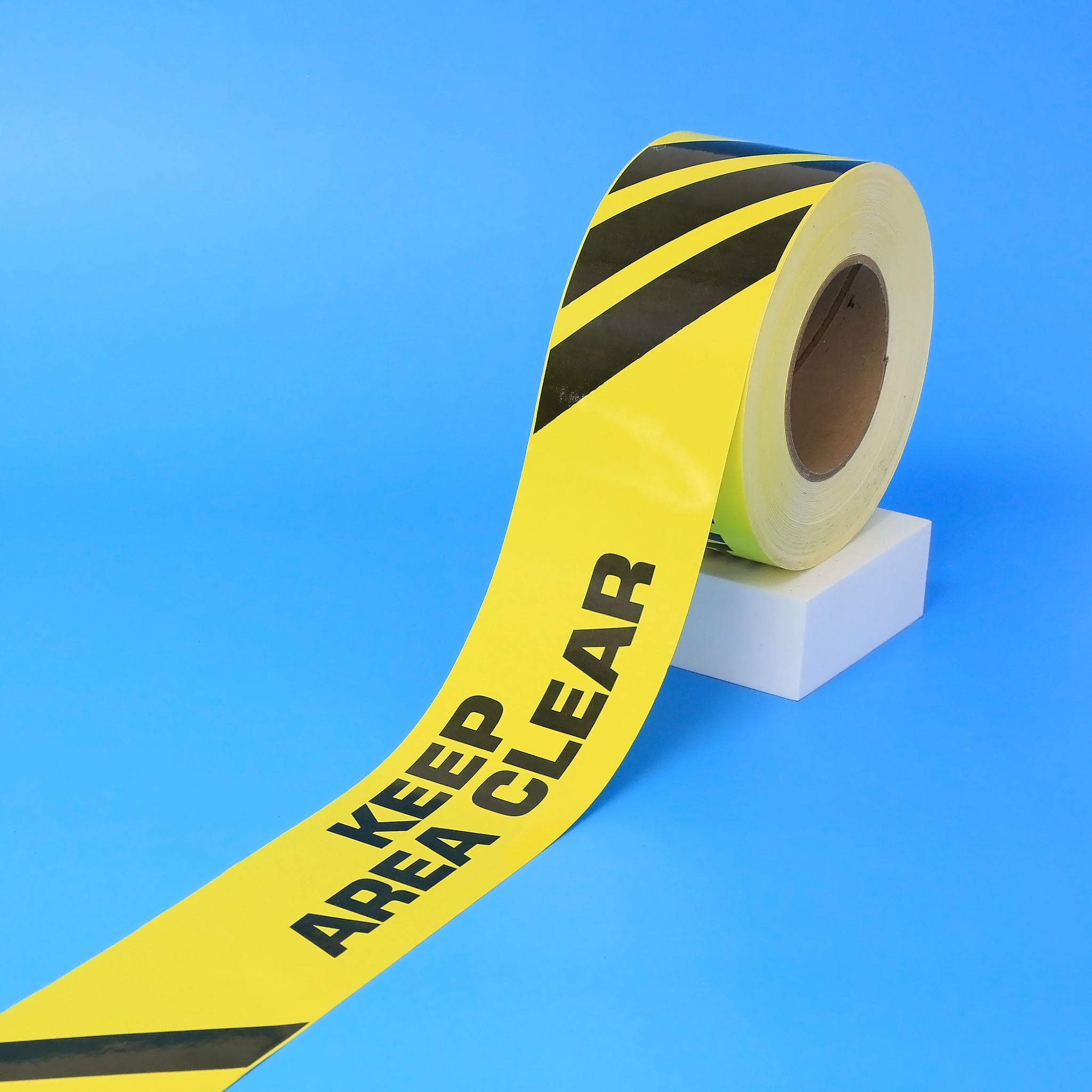 Facility Marking - KEEP AREA CLEAR WITH STRIPES Tape - 3"X200'