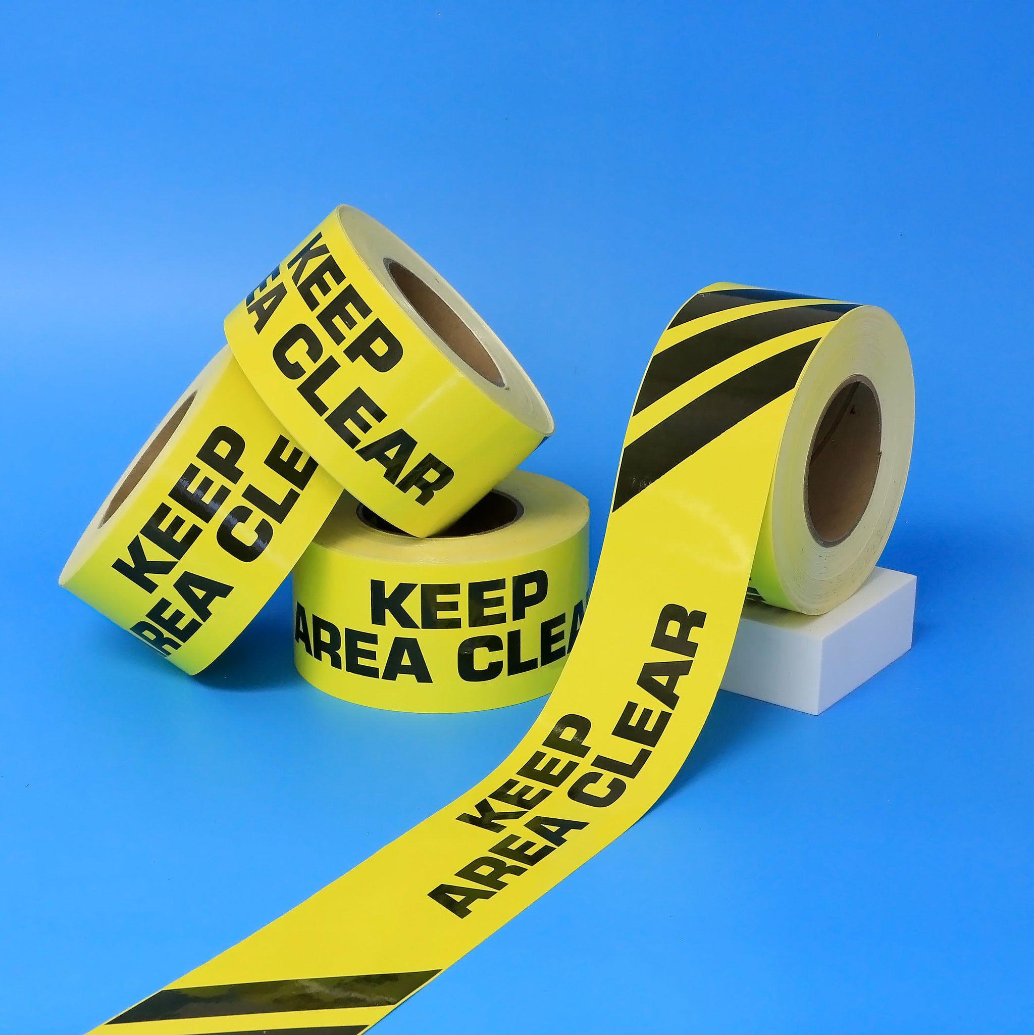 Facility Marking - KEEP AREA CLEAR WITH STRIPES Tape - 3"X200'