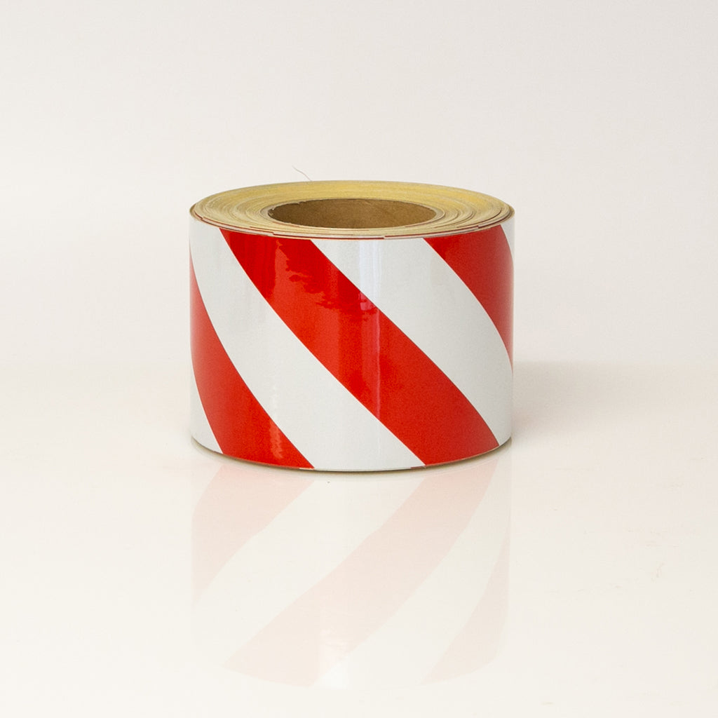 REFLECTIVE STANDARD GRADE TAPE - RED & WHITE STRIPED