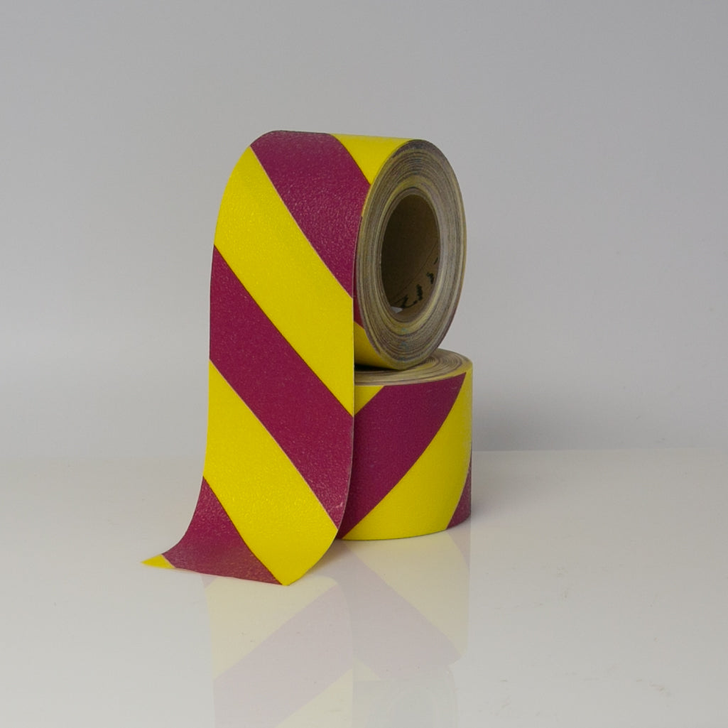 Anti Slip Nuclear Safety Vinyl Tape - Yellow/Magenta Stripe
