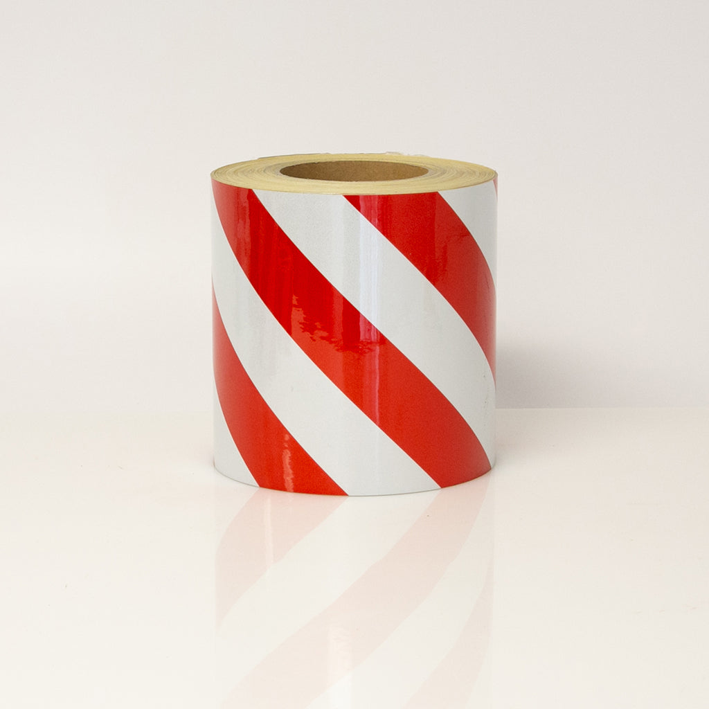 REFLECTIVE STANDARD GRADE TAPE - RED & WHITE STRIPED