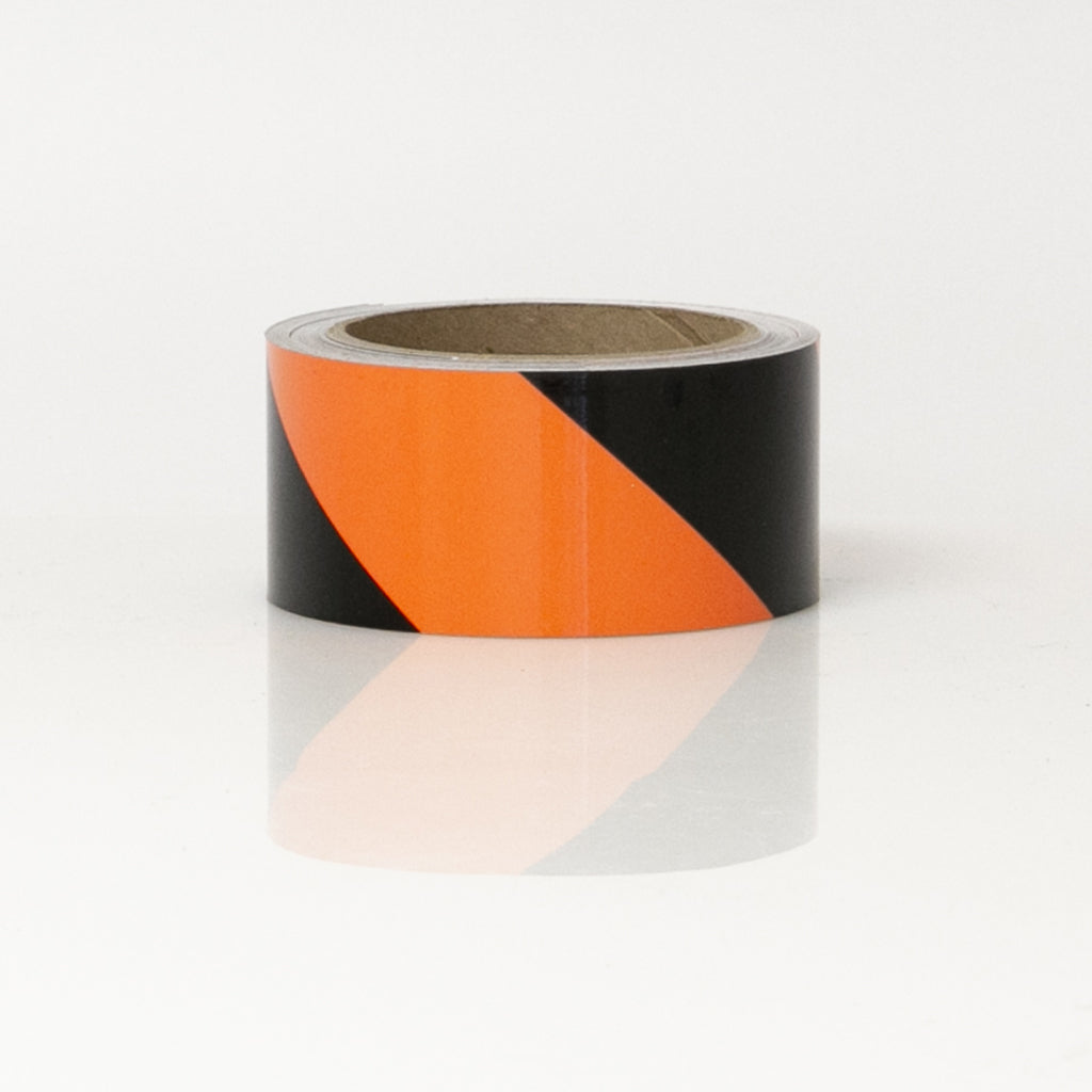 REFLECTIVE ENGINEERING GRADE TAPE-ORANGE & BLACK STRIPED