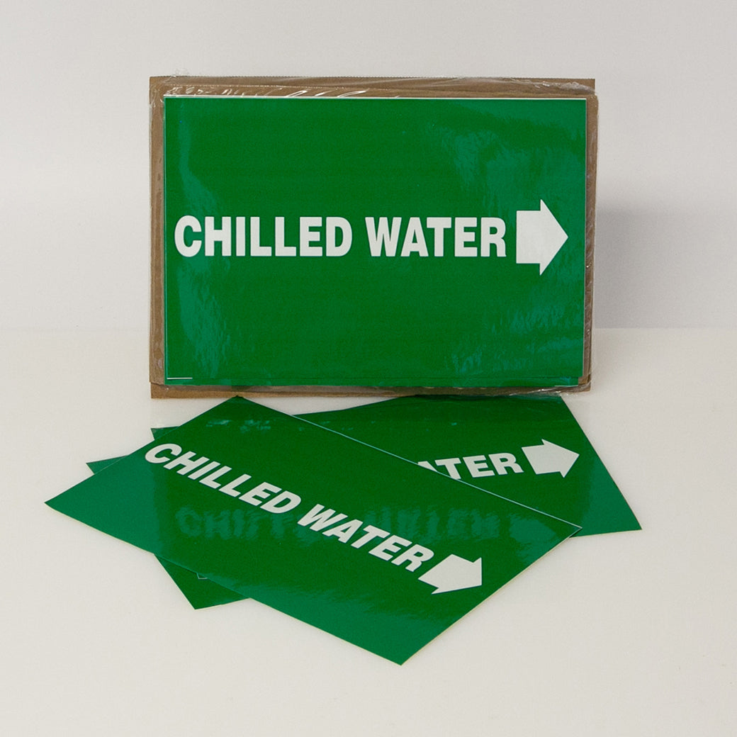 Chilled Label Example PIPE MARKING LABEL - CHILLED WATER -25 PCS – NADCO Tapes & Labels, Inc.