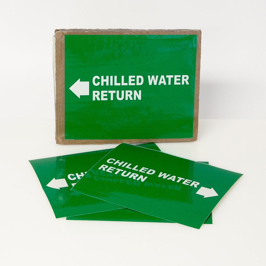PIPE MARKING LABEL - CHILLED WATER RETURN -25 PCS