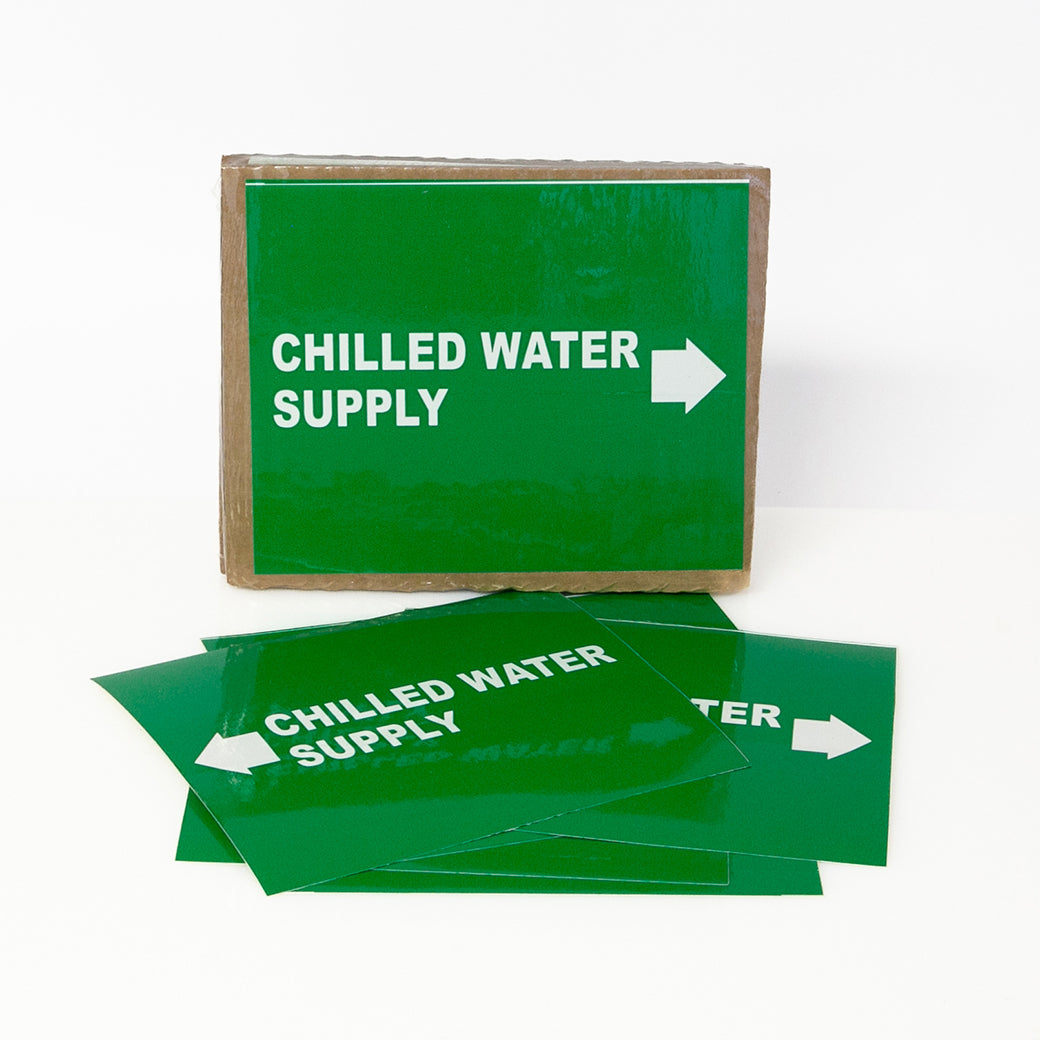 PIPE MARKING LABEL - CHILLED WATER SUPPLY -25 PCS