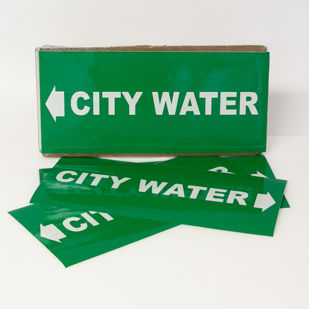 Water Line Labels Examples PIPE MARKING LABEL - CITY WATER -25 PCS – NADCO Tapes & Labels, Inc.