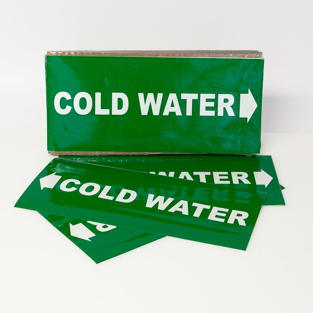 PIPE MARKING LABEL - COLD WATER -25 PCS