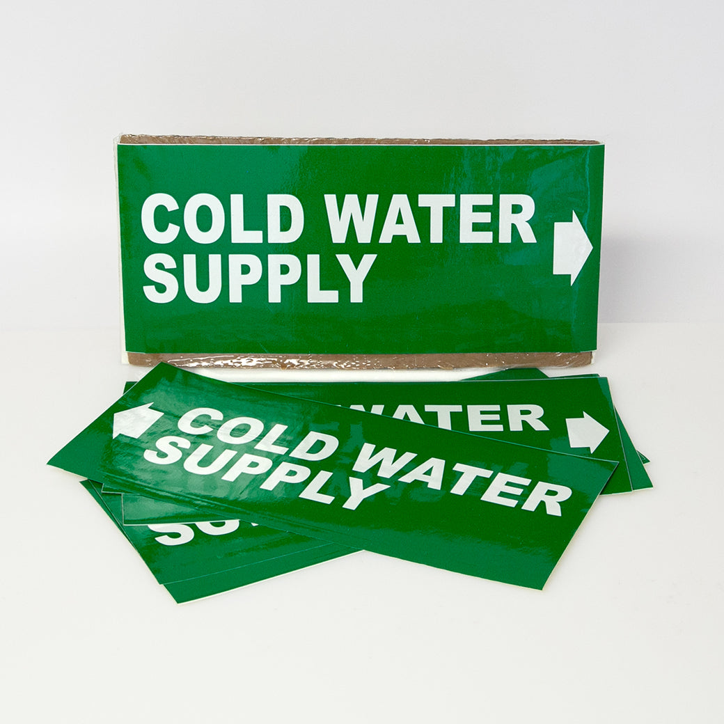 PIPE MARKING LABEL - COLD WATER SUPPLY -25 PCS