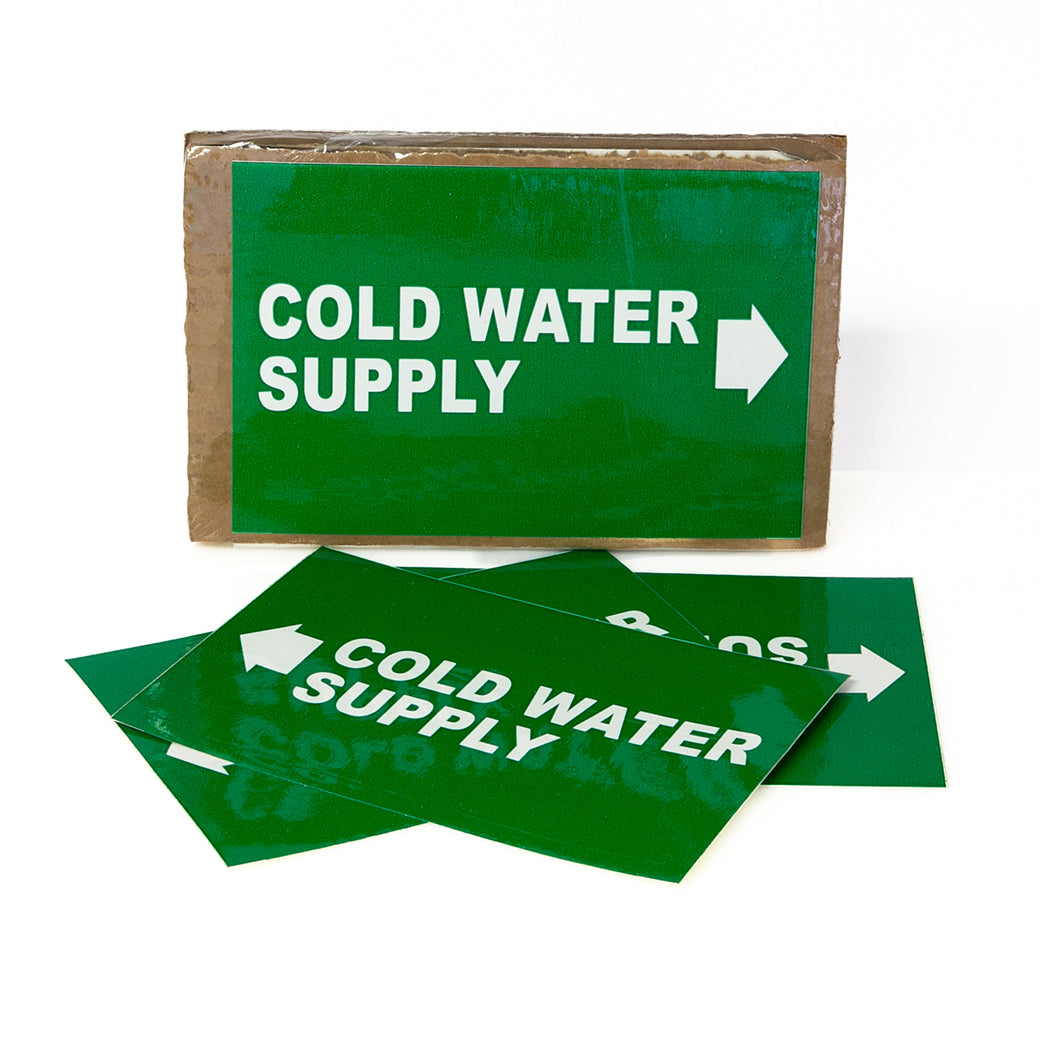 PIPE MARKING LABEL - COLD WATER SUPPLY -25 PCS