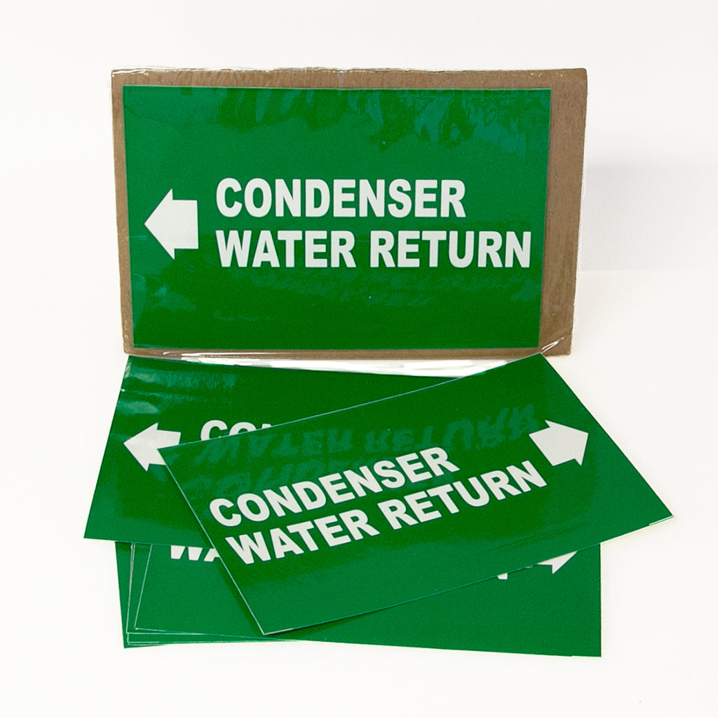 PIPE MARKING LABEL - CONDENSER WATER RETURN -25 PCS