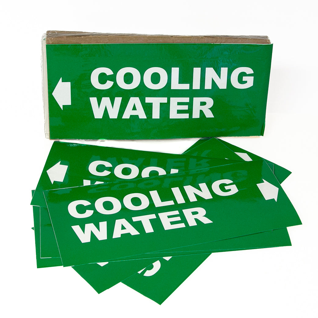 PIPE MARKING LABEL -  COOLING WATER -25 PCS