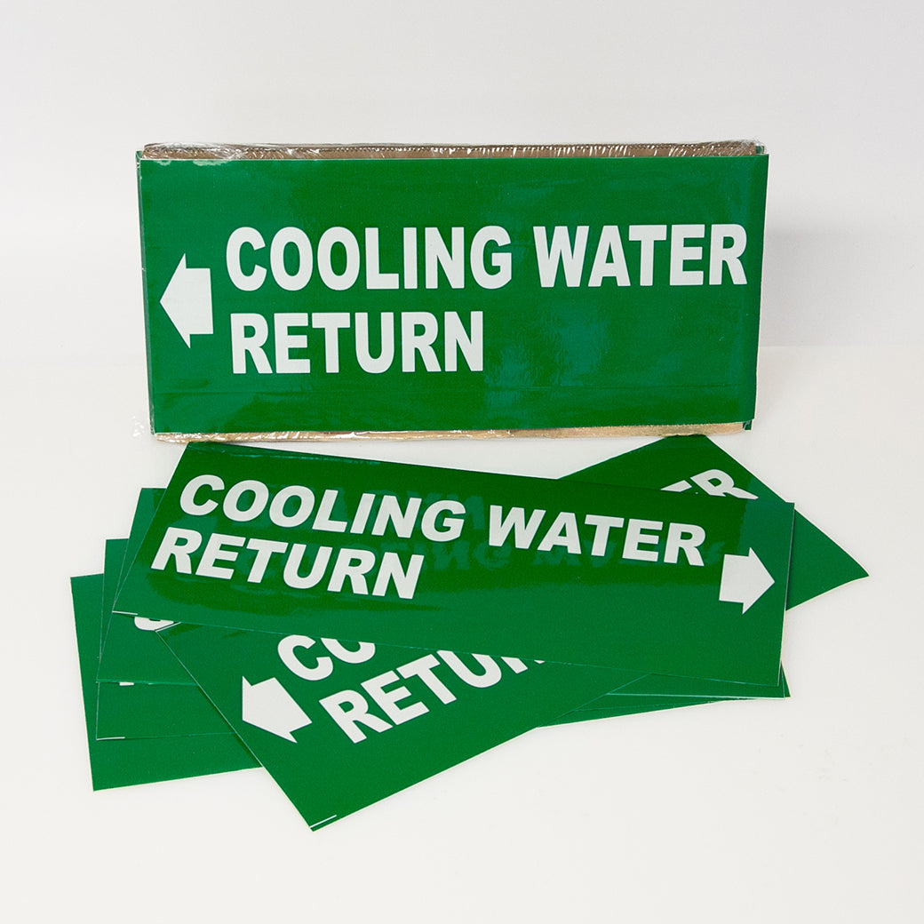 PIPE MARKING LABEL - COOLING WATER RETURN -25 PCS