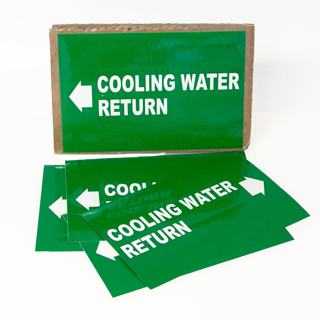 PIPE MARKING LABEL - COOLING WATER RETURN -25 PCS