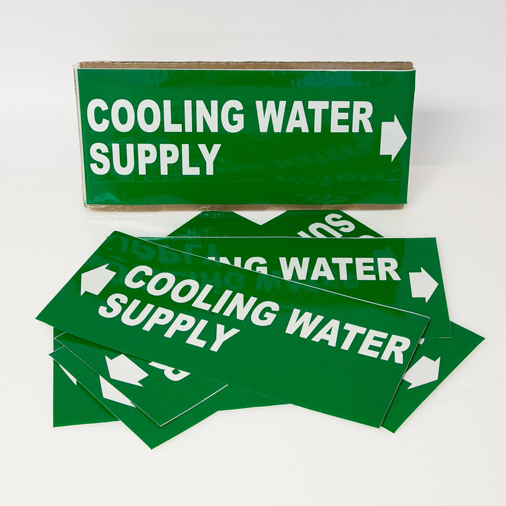 Water Line Labels Examples PIPE MARKING LABEL - COOLING WATER SUPPLY -25 PCS – NADCO Tapes ...