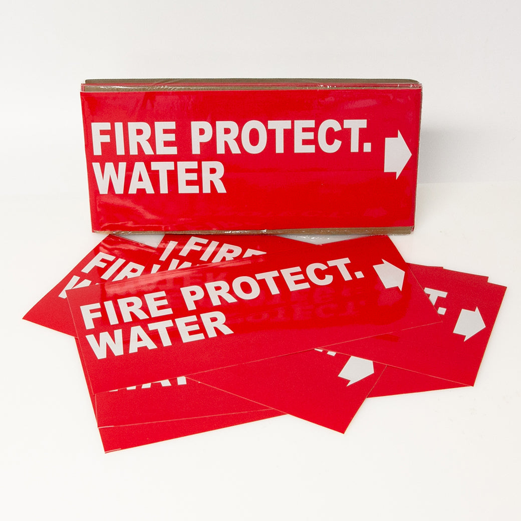 PIPE MARKING LABEL -  FIRE PROTECT WATER -25 PCS