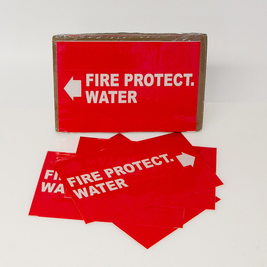 PIPE MARKING LABEL -  FIRE PROTECT WATER -25 PCS