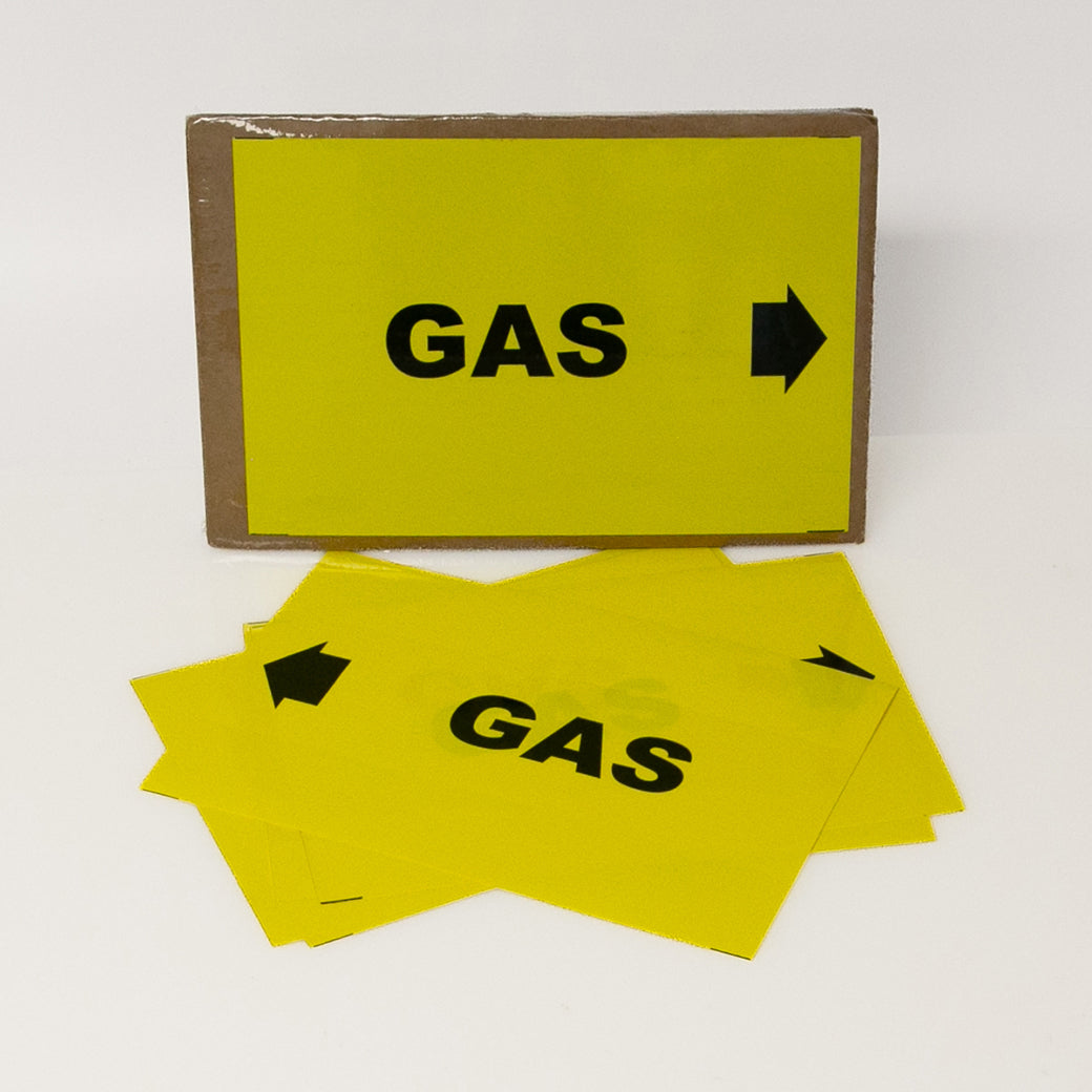 PIPE MARKING LABEL - GAS -25 PCS – NADCO Tapes & Labels, Inc.
