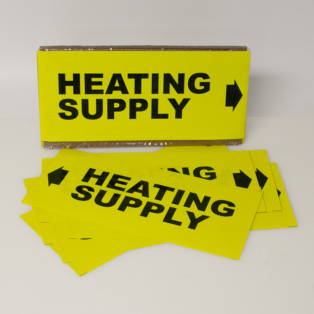PIPE MARKING LABEL -  HEATING SUPPLY -25 PCS
