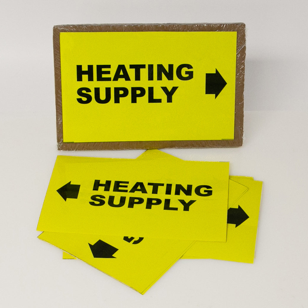 PIPE MARKING LABEL -  HEATING SUPPLY -25 PCS