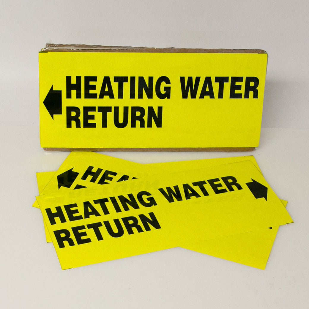 PIPE MARKING LABEL -  HEATING WATER RETURN -25 PCS