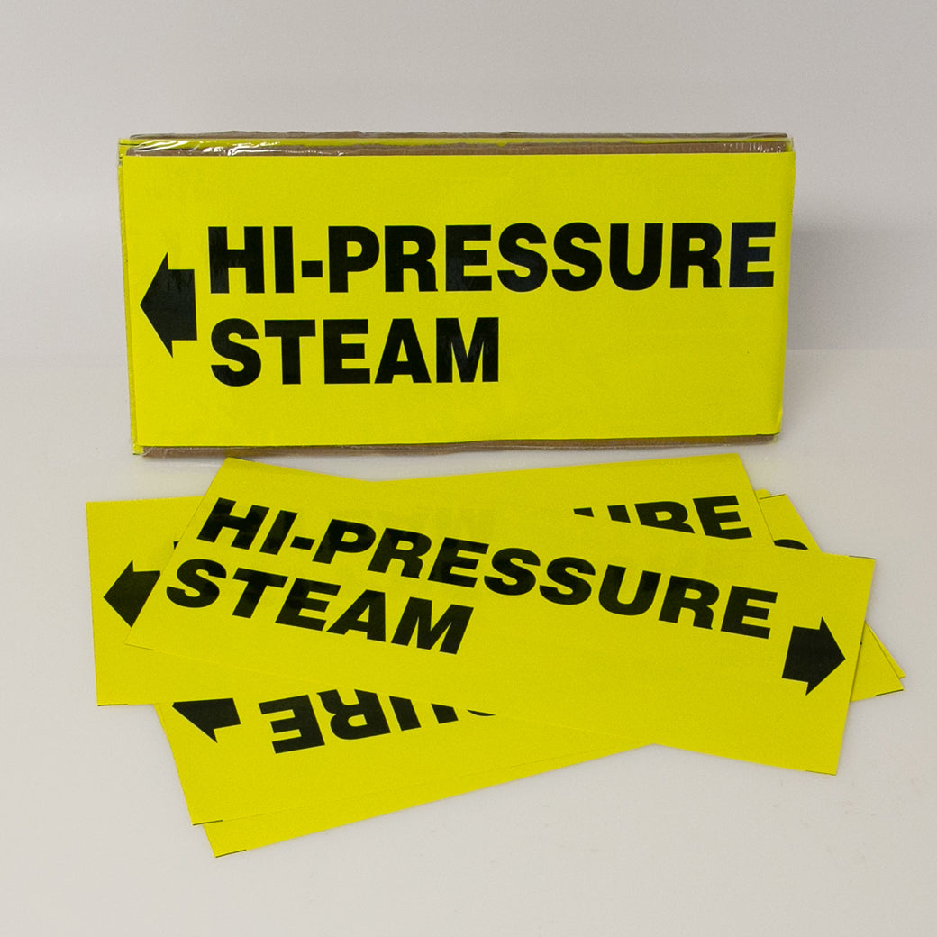 PIPE MARKING LABEL -  HIGH PRESSURE STEAM -25 PCS