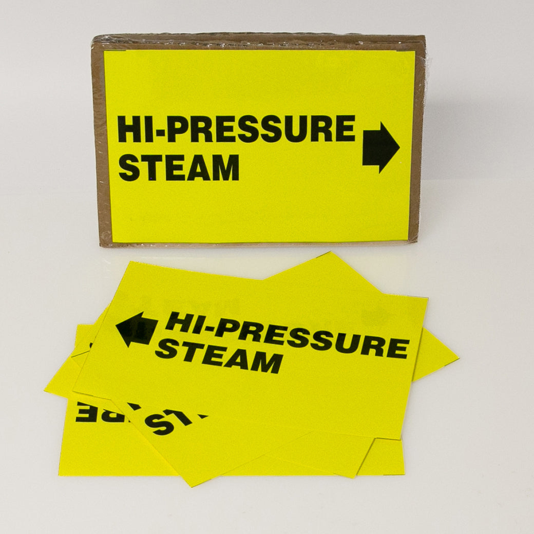 PIPE MARKING LABEL -  HIGH PRESSURE STEAM -25 PCS