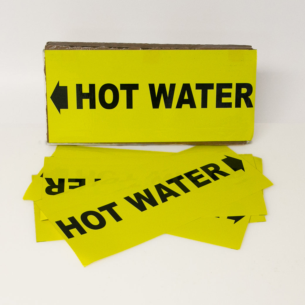 PIPE MARKING LABEL -  HOT WATER -25 PCS