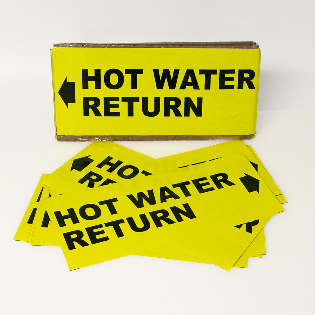 PIPE MARKING LABEL -  HOT WATER RETURN -25 PCS