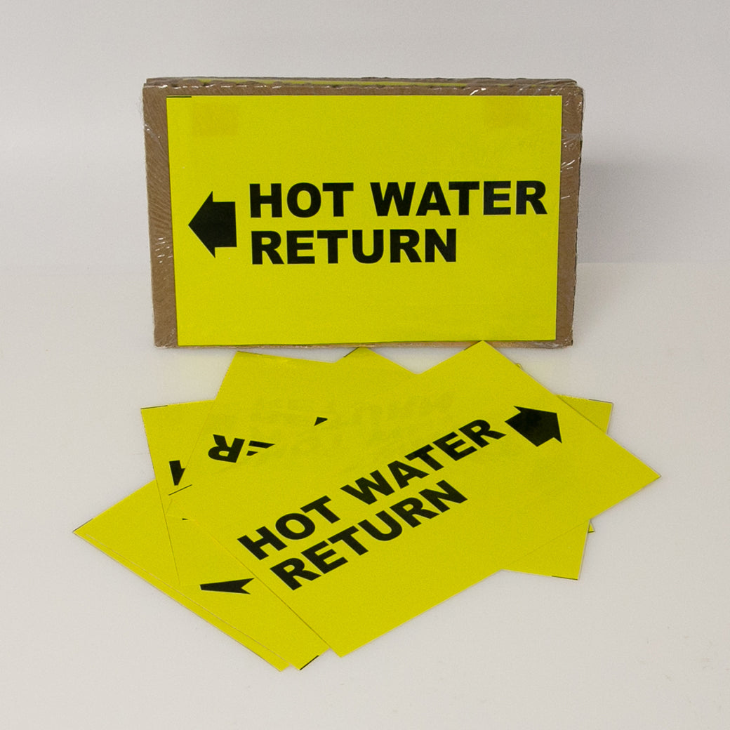 PIPE MARKING LABEL -  HOT WATER RETURN -25 PCS