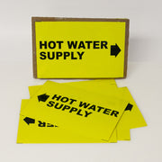 PIPE MARKING LABEL -  HOT WATER SUPPLY -25 PCS