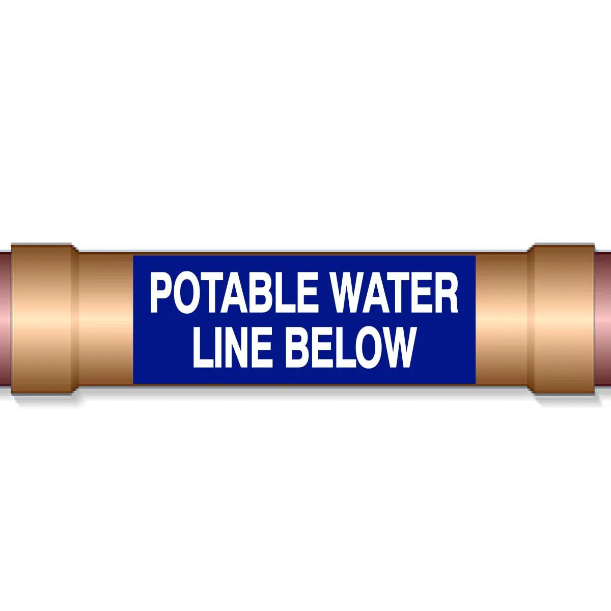Underground Pipe Marking Tape POTABLE WATER LINE BELOW – 6″ Wide x 1,000 Roll