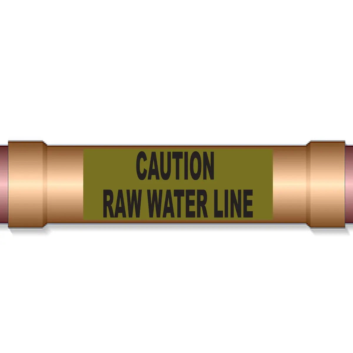 Underground Pipe Marking Tape CAUTION RAW WATER LINE