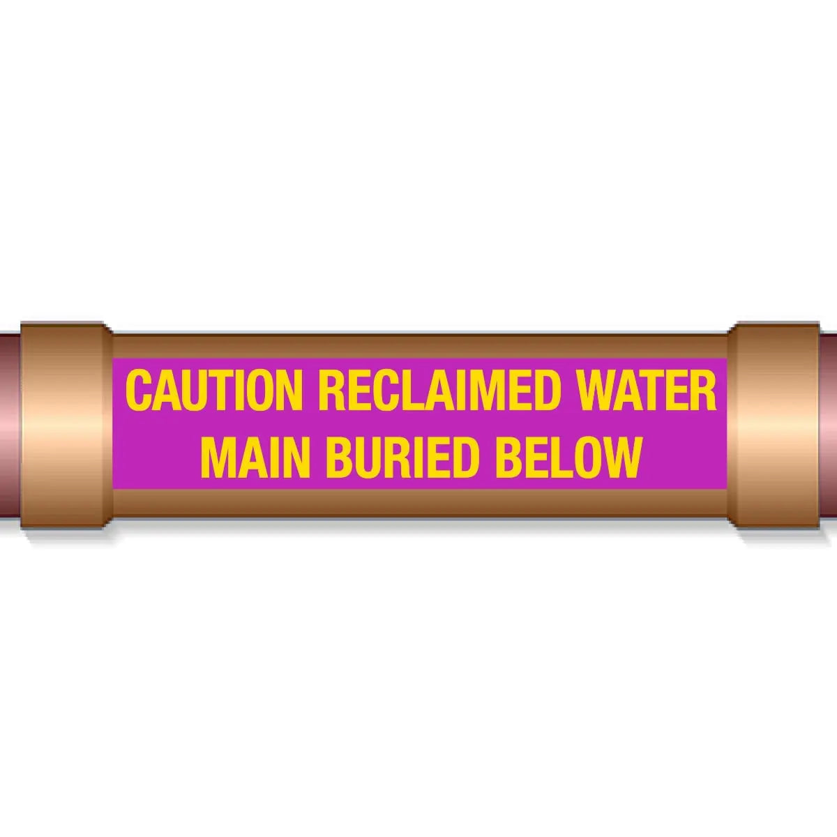 Underground Pipe Marking Tape CAUTION RECLAIMED WATER MAIN BURIED BELOW