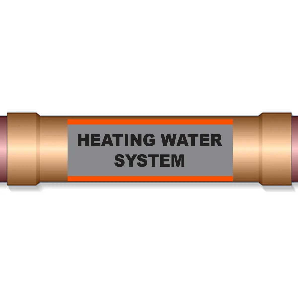 Underground Pipe Marking Tape HEATING WATER SYSTEM – 6″ Wide x 1,000 Roll