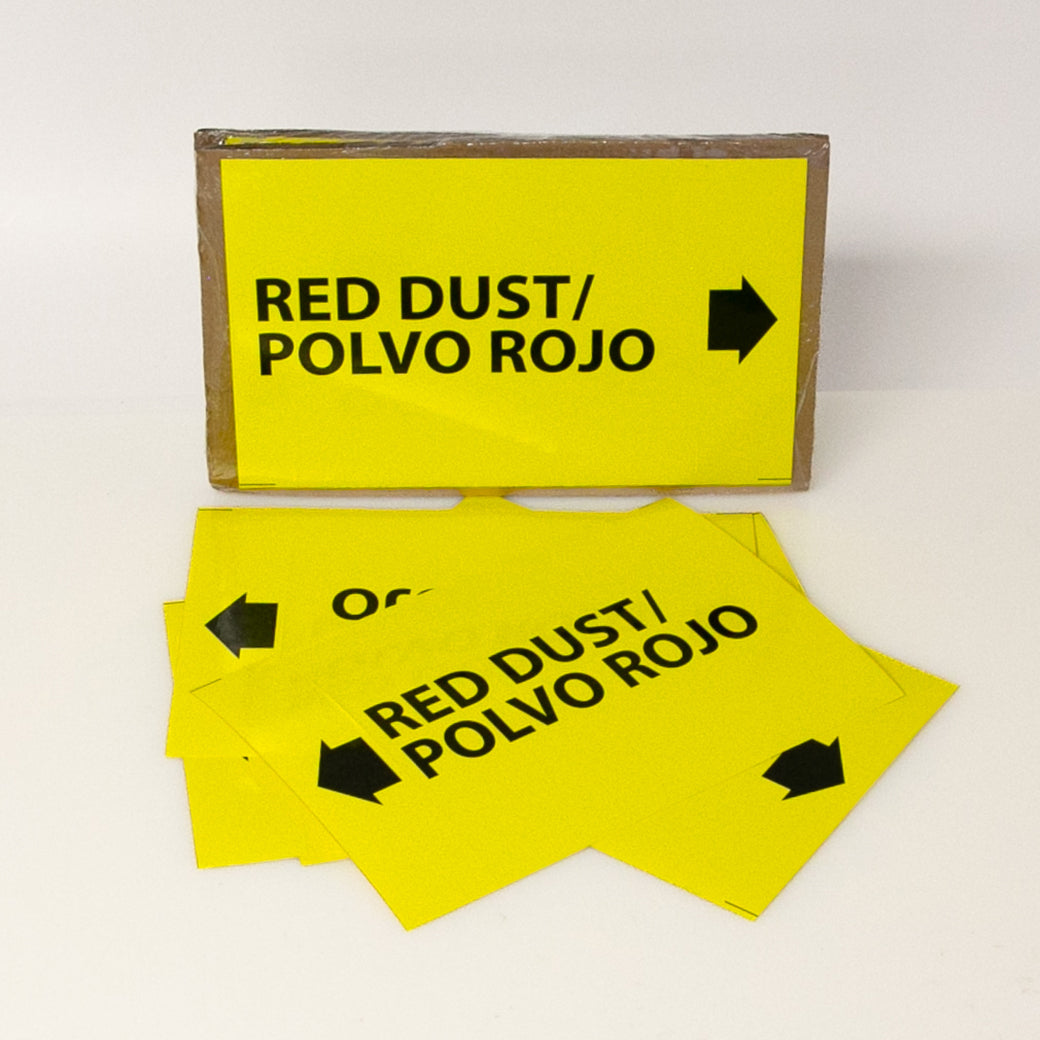 PIPE MARKING LABEL -  RED DUST/POLVO ROJO -25 PCS